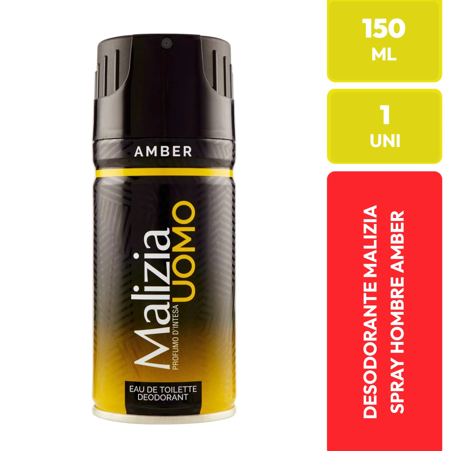 MALIZIA Desodorante Hombre UOMO Amber Spray 150 ML