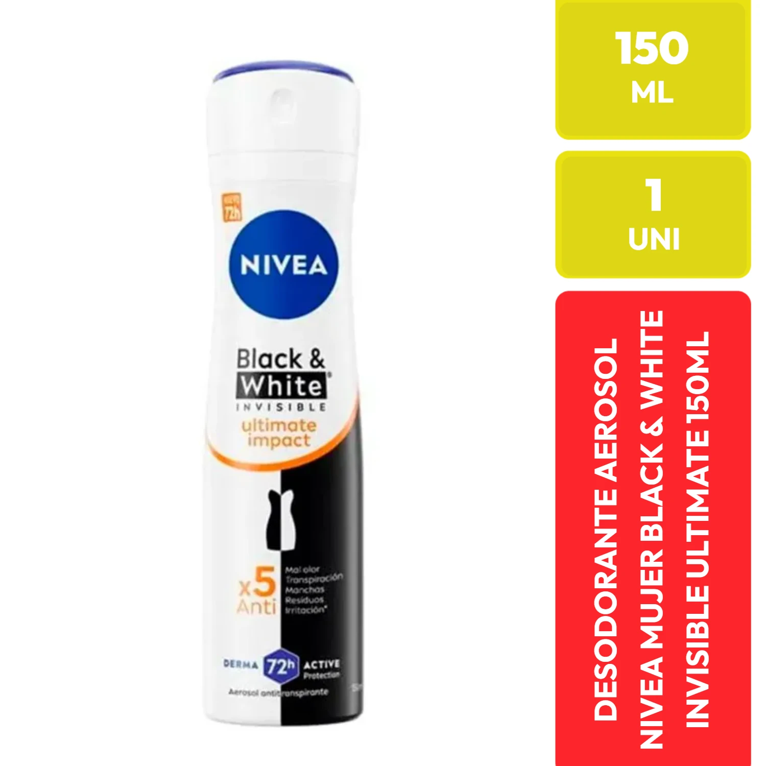 Nivea Black & White Invisible Ultimate Desodorante Aerosol 150ml