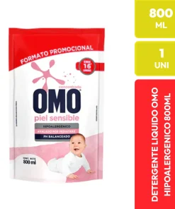 Omo Detergente Líquido Concentrado Piel Sensible Hipoalergénico 800ml
