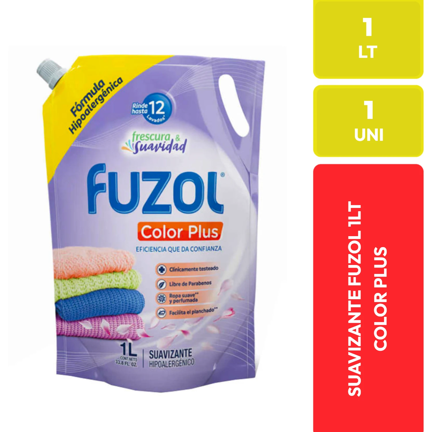 Suavizante Fuzol Color Plus Hipoalergénico 1 LT