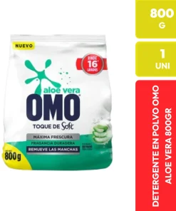 OMO Detergente en Polvo Aloe Vera Toque de Soft 800G