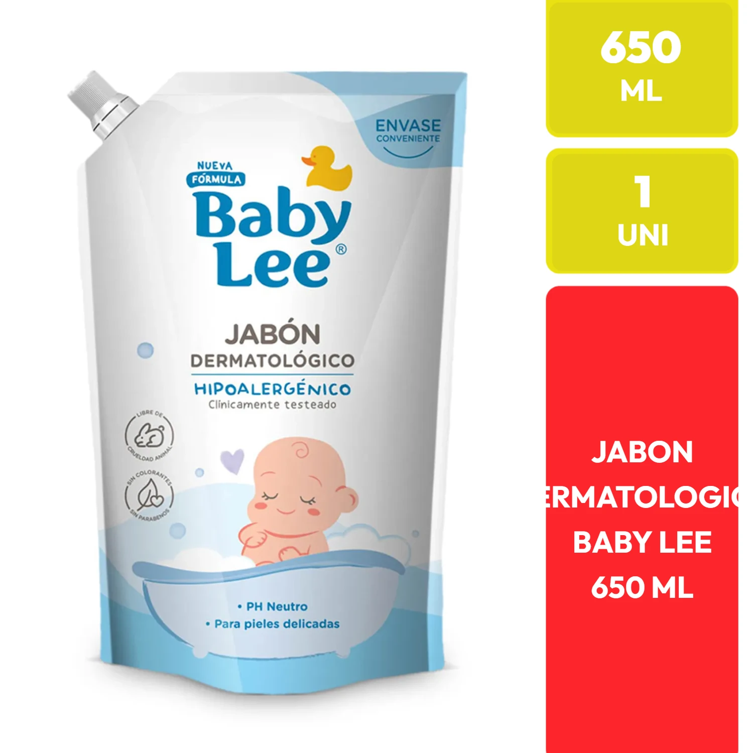 Baby Lee Jabón Dermatológico Hipoalergénico 650 ML