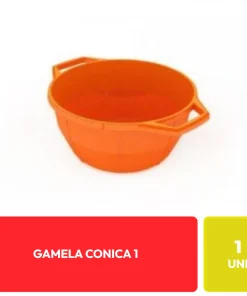 Gamela Cónica de Plástico con Asas Multiusos Naranja