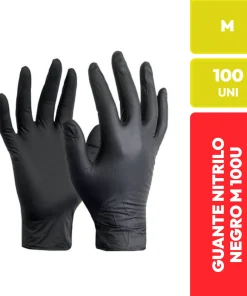 Guante Nitrilo Negro Talla M 100 Unidades