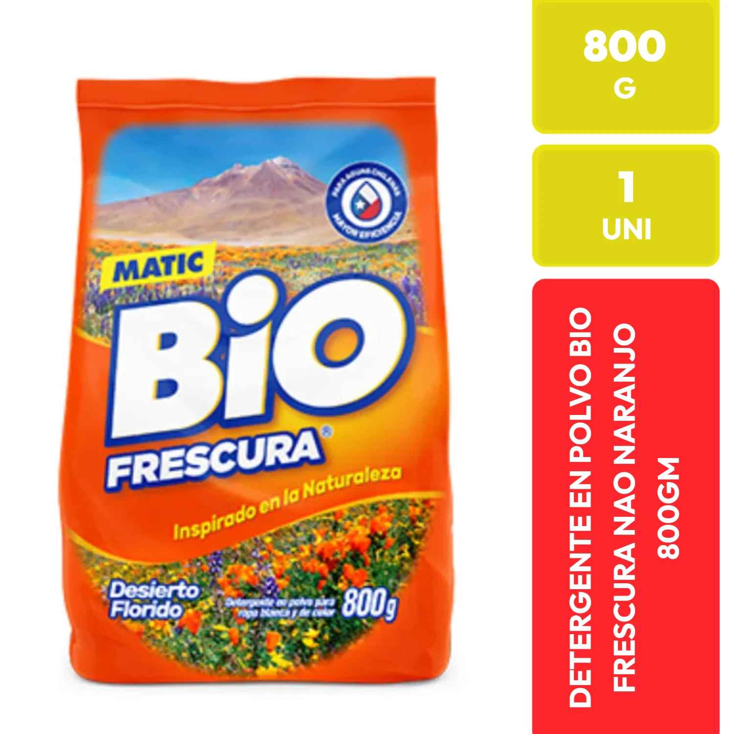Bio Frescura Detergente en Polvo Matic Desierto Florido 800g