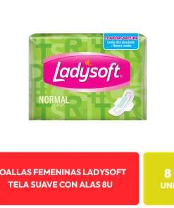 Ladysoft Toallas Femeninas Normal Tela Suave Con Alas 8 Unidades