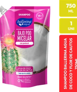 Ballerina Shampoo Micelar Agua de Coco y Flor de Cactus 750 ML