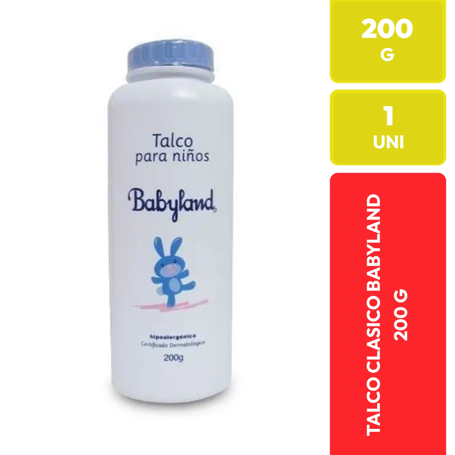 Babyland Talco Clásico para Niños Hipoalergénico 200 g