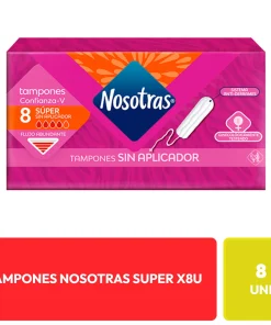 Nosotras Tampones Confianza-V Súper Sin Aplicador 8 Unidades