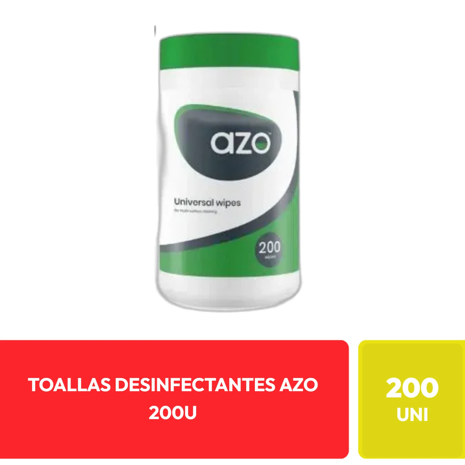 Azo Toallas Desinfectantes Universal Wipes 200 Unidades
