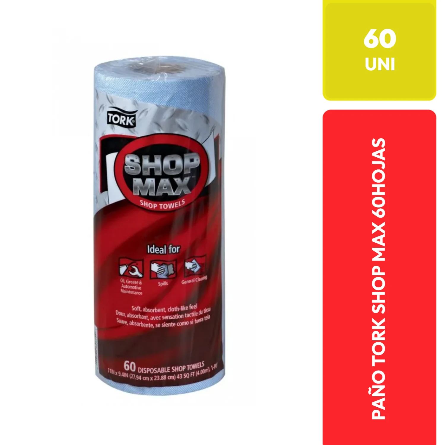 Tork Paño Shop Max Toallas Desechables 60 Hojas
