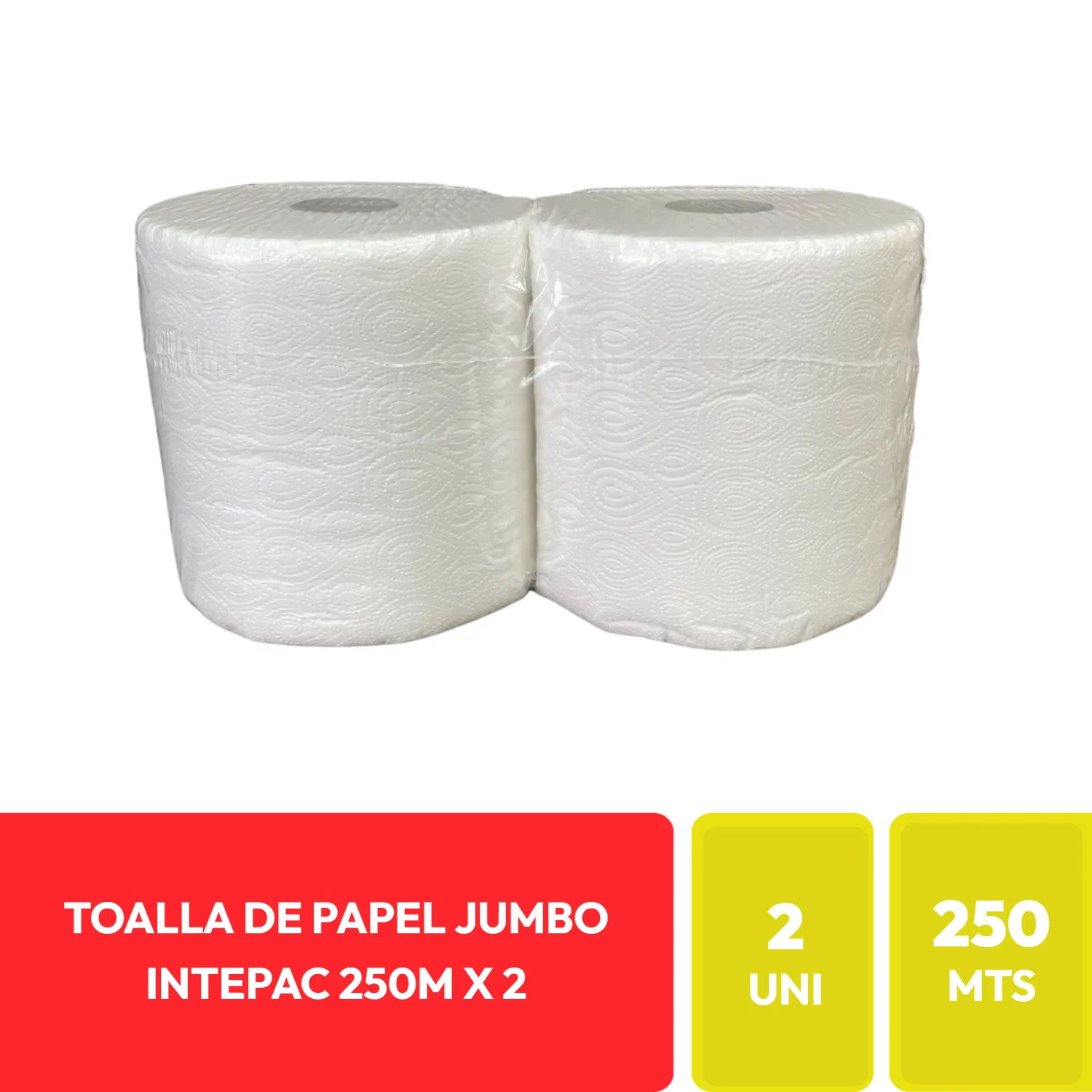 Intepac Toalla de Papel Jumbo 250 Metros 2 Unidades