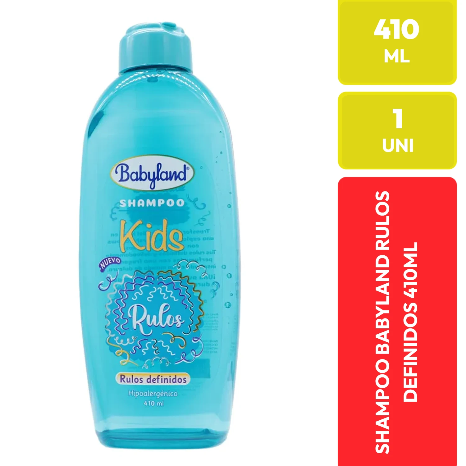 Babyland Shampoo Kids Rulos Definidos Hipoalergénico 410ml