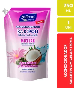 Ballerina Acondicionador Bajopoo Micelar Agua de Coco y Flor de Cactus 750 ML