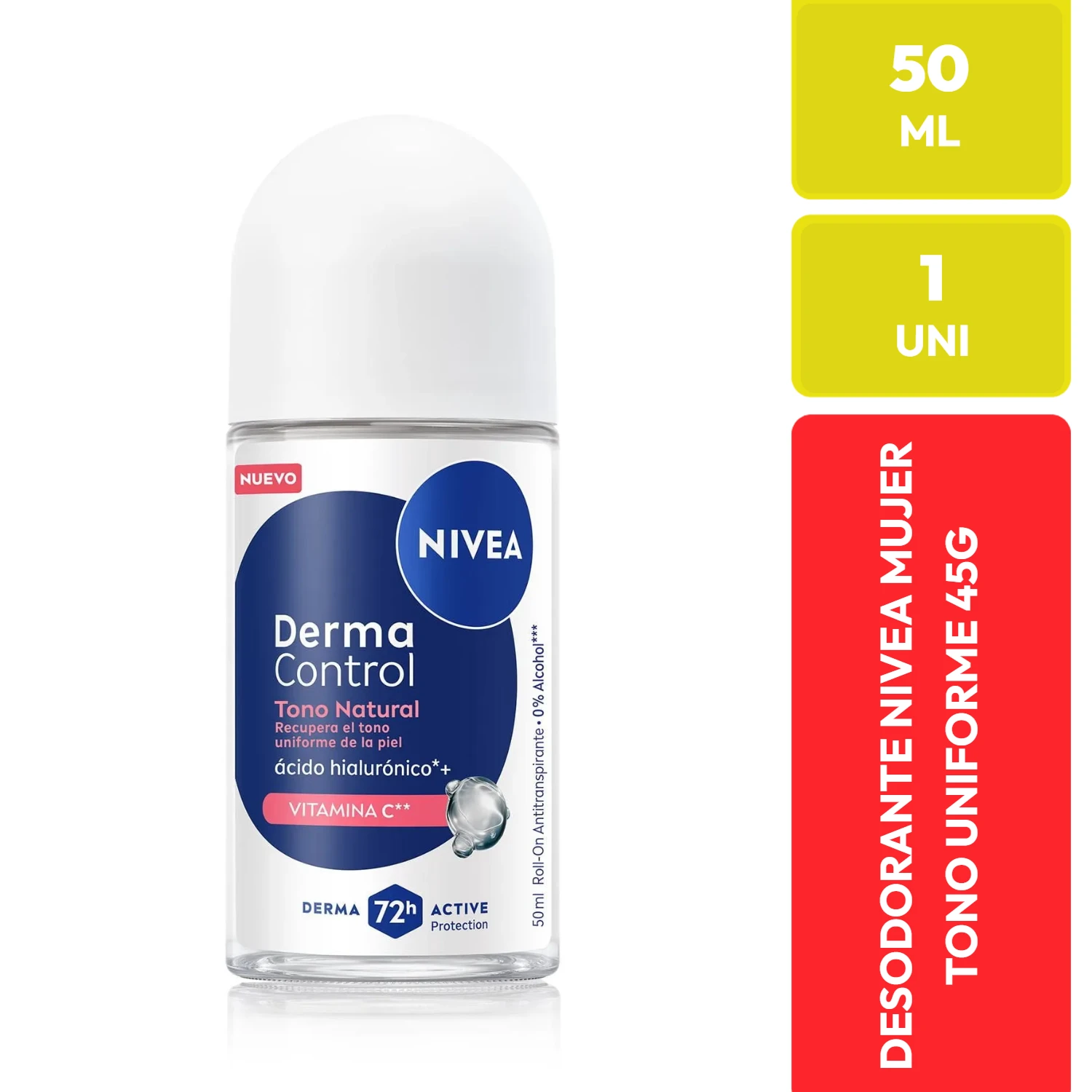 Nivea Derma Control Tono Natural Roll-On Antitranspirante 50ml