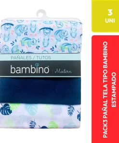 Bambino Modern Pack Pañales de Tela Tutos Estampados 3 Unidades