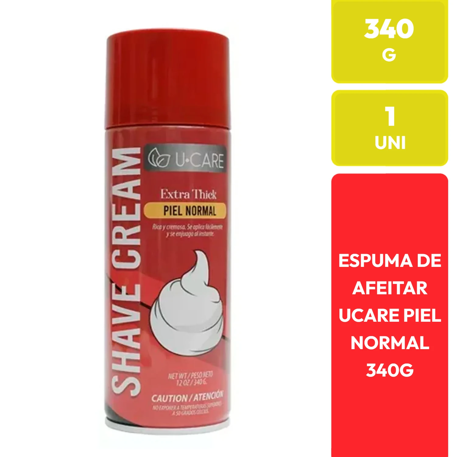 U-CARE Espuma de Afeitar Piel Normal Extra Thick 340G