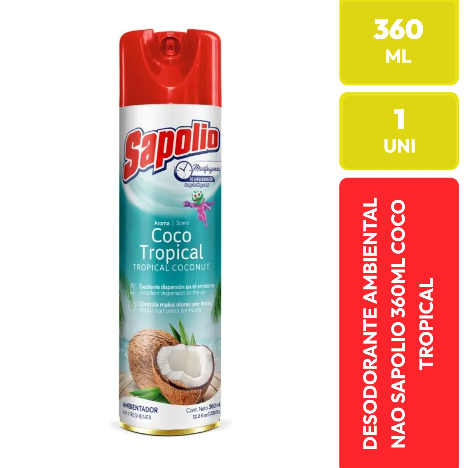 Sapolio Desodorante Ambiental Coco Tropical 360ml