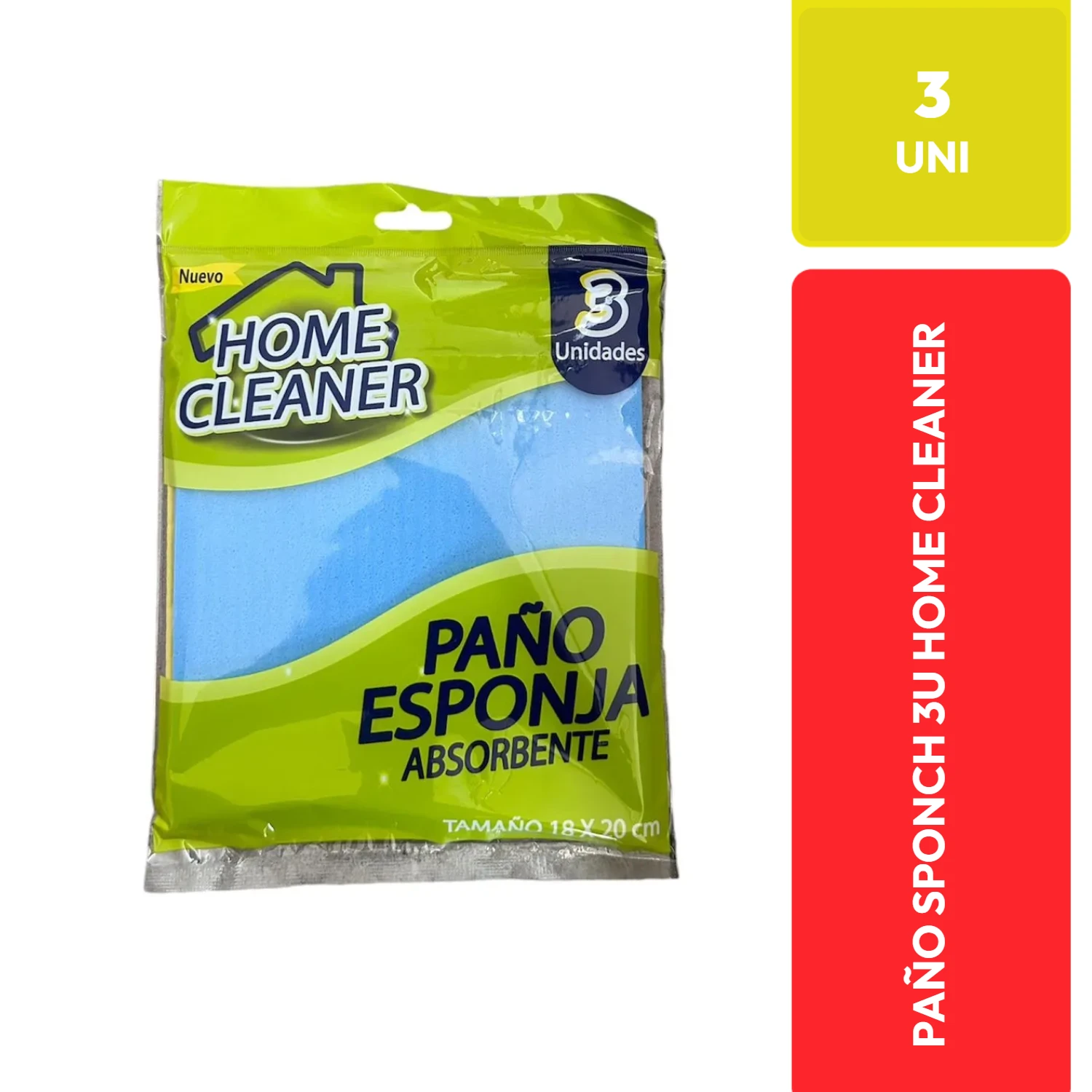 Home Cleaner Paño Esponja Absorbente 3 Unidades