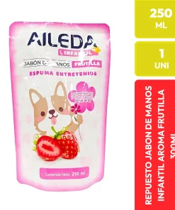 Aileda Jabón de Manos Infantil Espuma Flor Repuesto Frutilla 250 ML