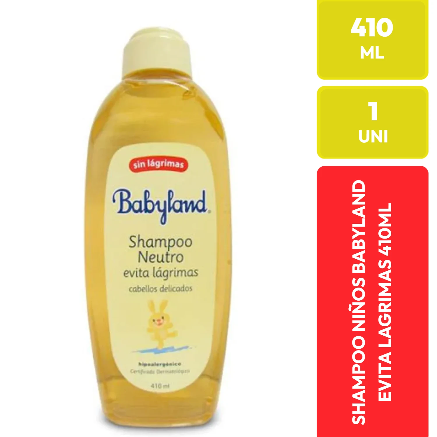 Babyland Shampoo Niños Neutro Evita Lágrimas 410 ml