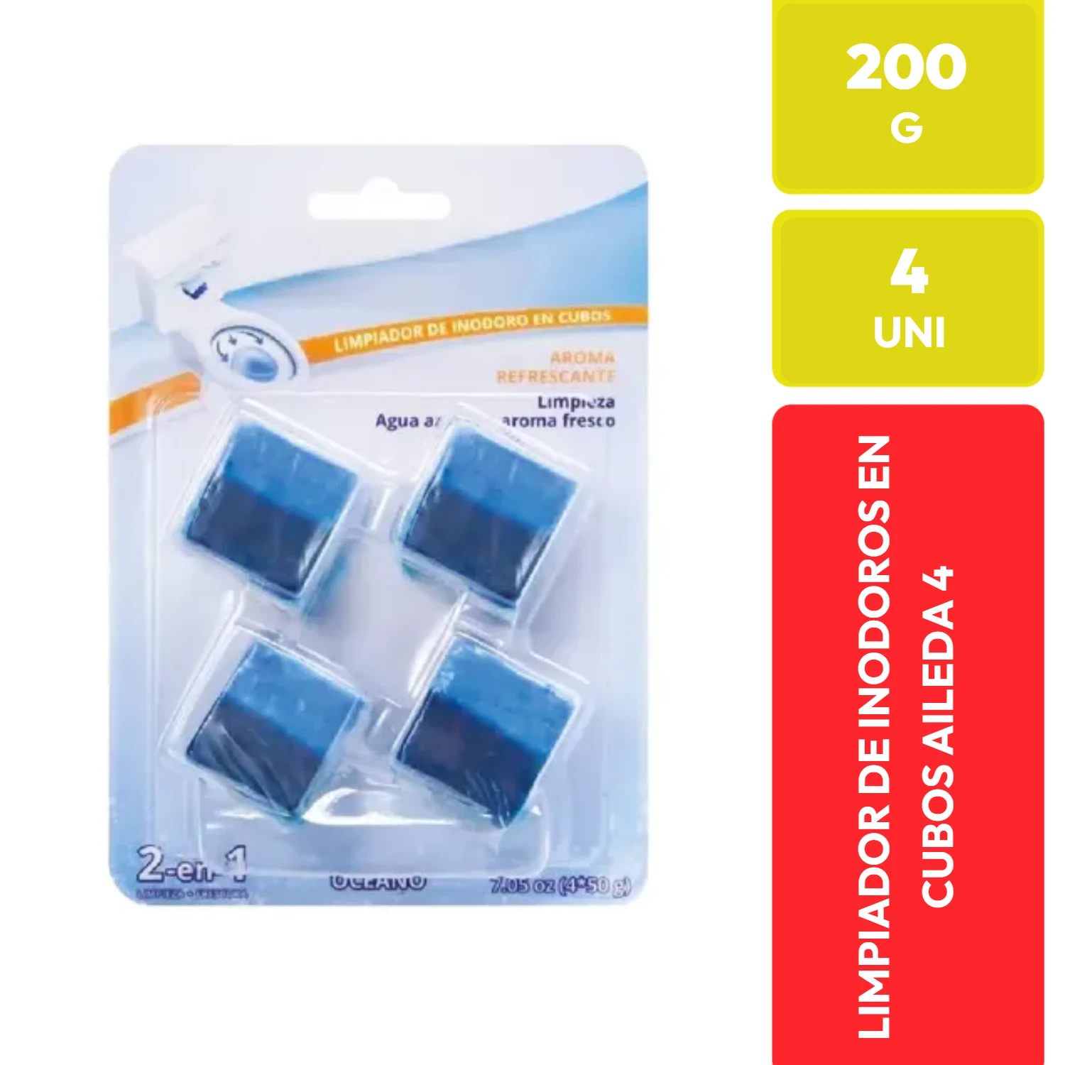 Aileda Limpiador de Inodoros en Cubos Océano 4 Unidades x 50g